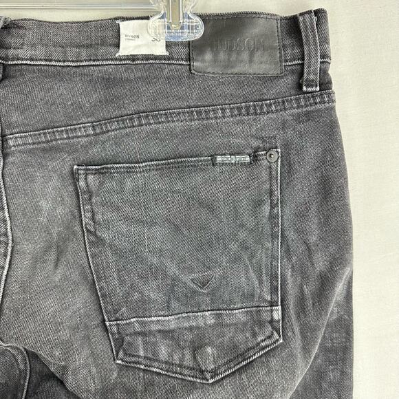Hudson Bryon Straight 38x34 Black Button Fly Jeans - Picture 8 of 10